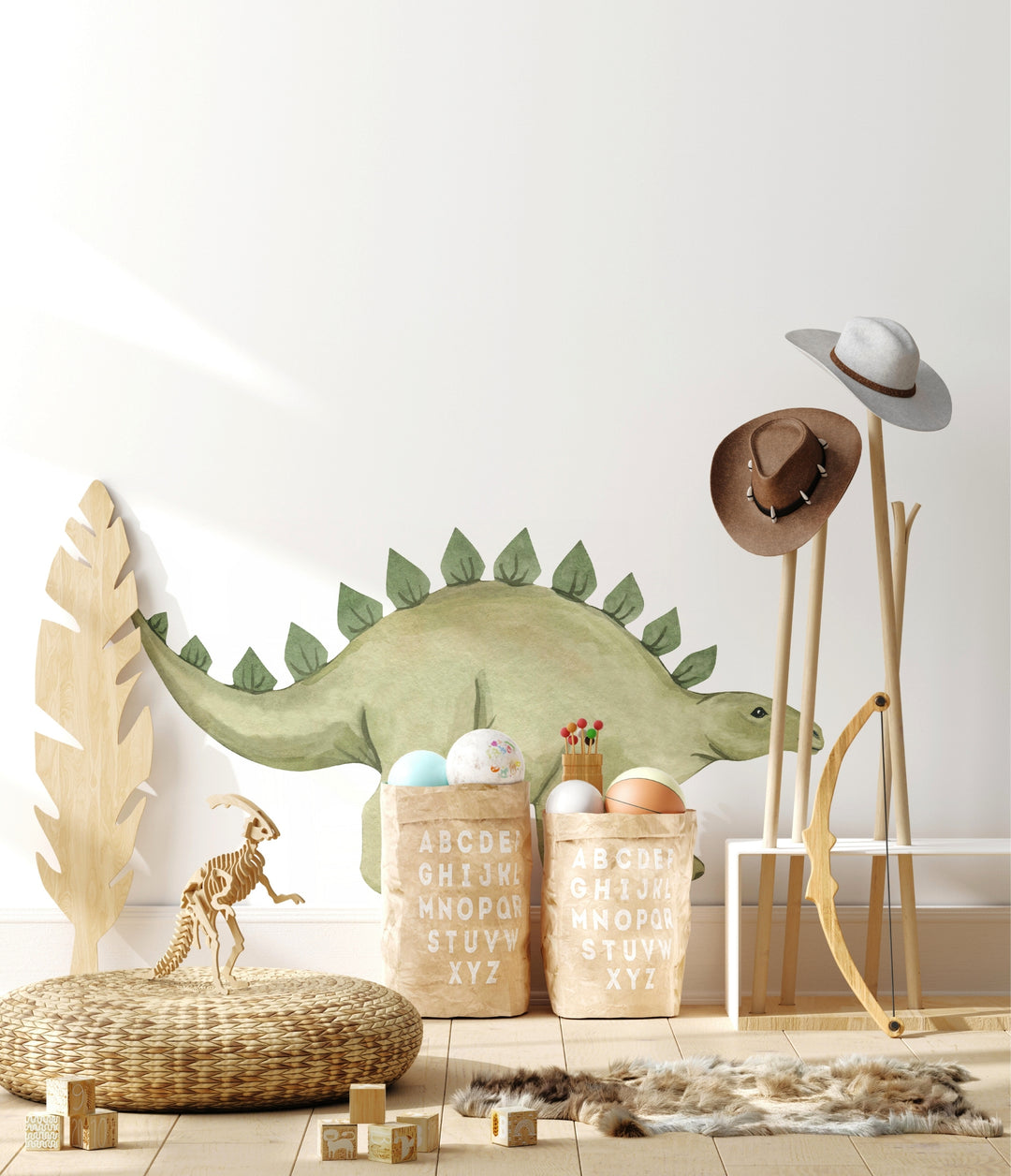 Watercolor Dinosaur Wall Decal | Stegosaurus