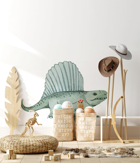 Watercolor Dinosaur Wall Decal | Dimetrodon
