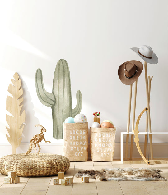 Watercolor Cactus Wall Decal | Dinosaur Fauna Room Decor