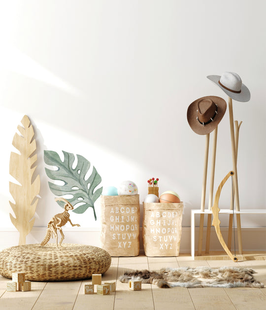 Watercolor Dinosaur Wall Decal | Tropical Monstera Leaf