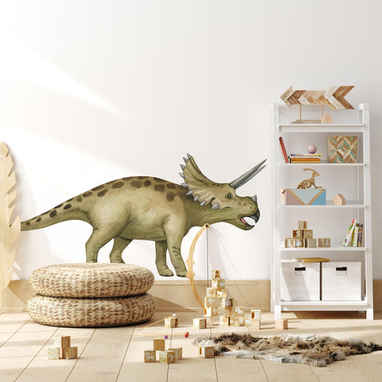Watercolor Dinosaur Wall Decal | Triceratops