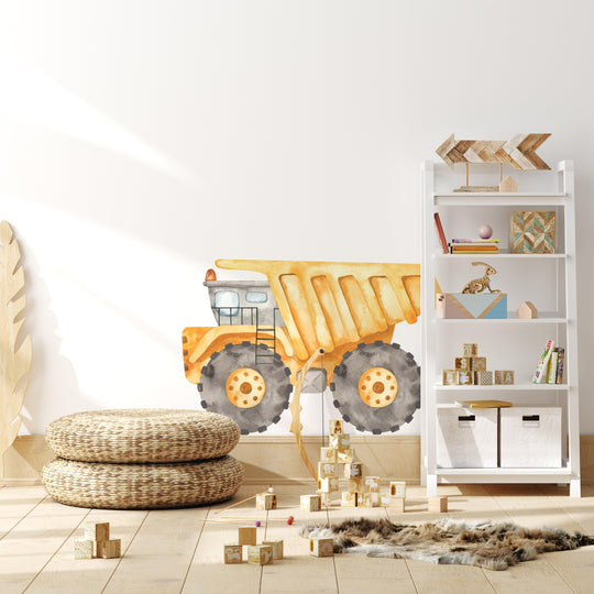 Watercolor Dump Truck Wall Decal | Construction Collection