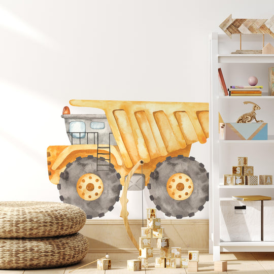 Watercolor Dump Truck Wall Decal | Construction Collection