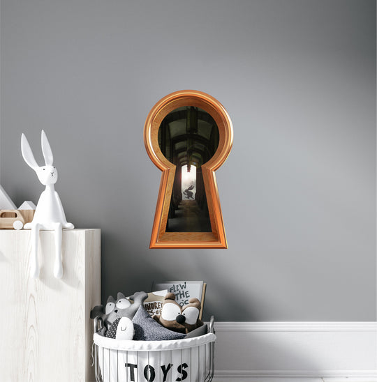Keyhole Wall Decal | Wonderland Rabbit Running Late