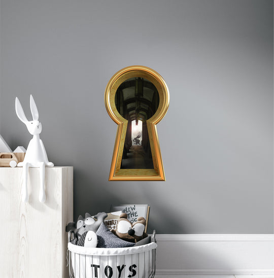 Keyhole Wall Decal | Wonderland Rabbit Running Late