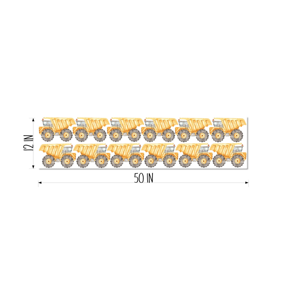 Watercolor Construction Dump Trucks Wall Decal - X-Small Set of 12