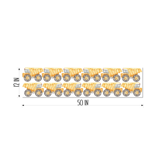 Watercolor Construction Dump Trucks Wall Decal - X-Small Set of 12
