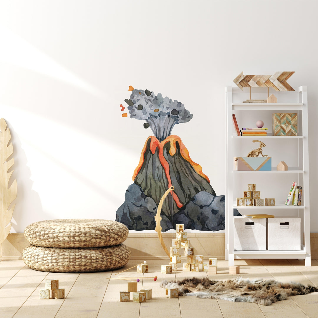 Watercolor Volcano Wall Decal