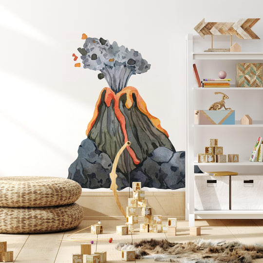 Watercolor Volcano Wall Decal