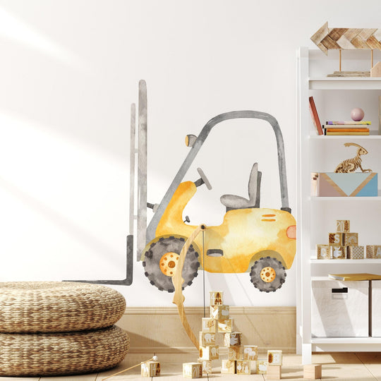Watercolor Forklift Wall Decal | Construction Collection