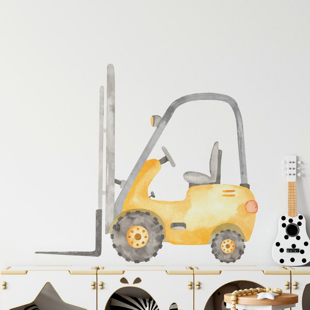 Watercolor Forklift Wall Decal | Construction Collection
