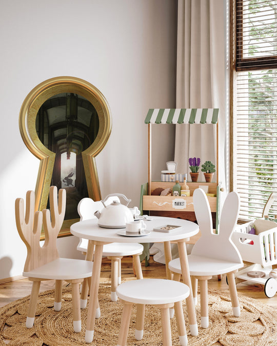 Keyhole Wall Decal | Wonderland Rabbit Running Late