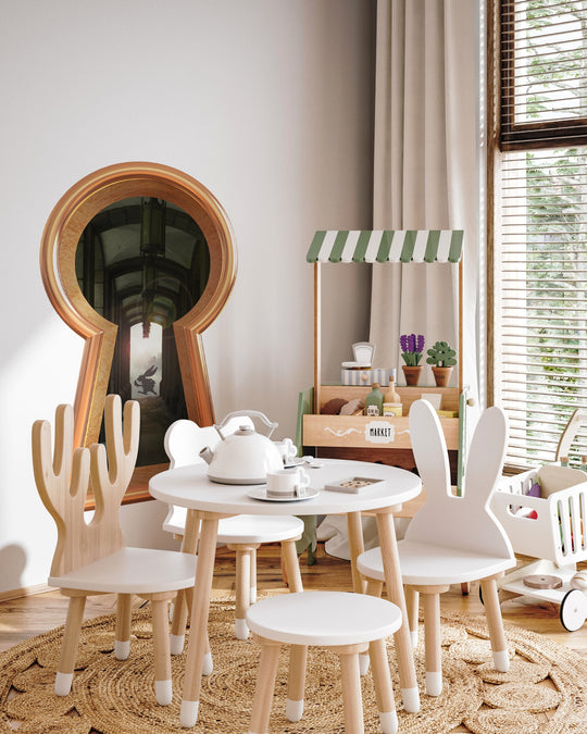Keyhole Wall Decal | Wonderland Rabbit Running Late