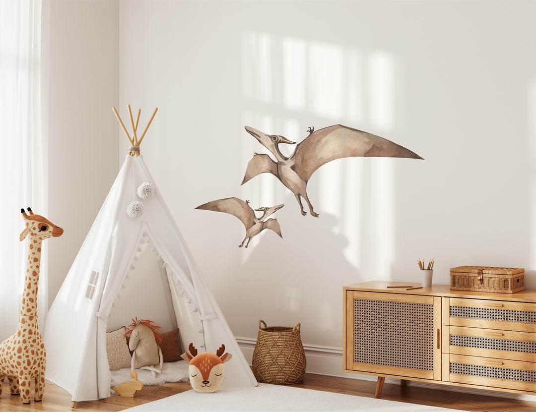 Mother & Baby Pterodactyl Wall Decal Set