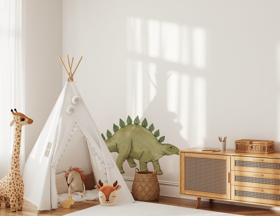 Watercolor Dinosaur Wall Decal | Stegosaurus