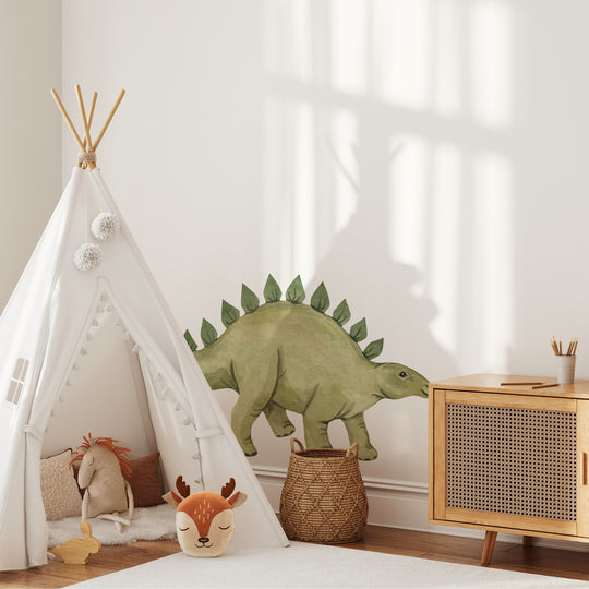 Watercolor Dinosaur Wall Decal | Stegosaurus