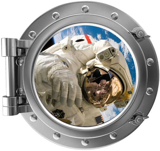 PortScape Astronaut 2 | Space Porthole Window Wall Decal