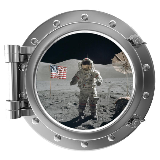 PortScape Astronaut 1 | Space Porthole Window Wall Decal