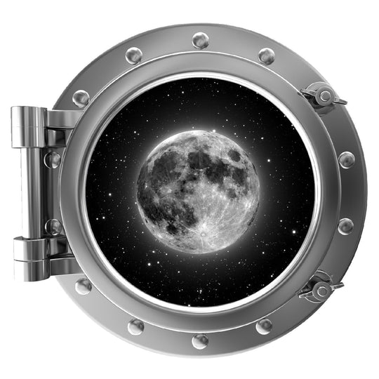 PortScape Moon 1 | Space Porthole Window Wall Decal