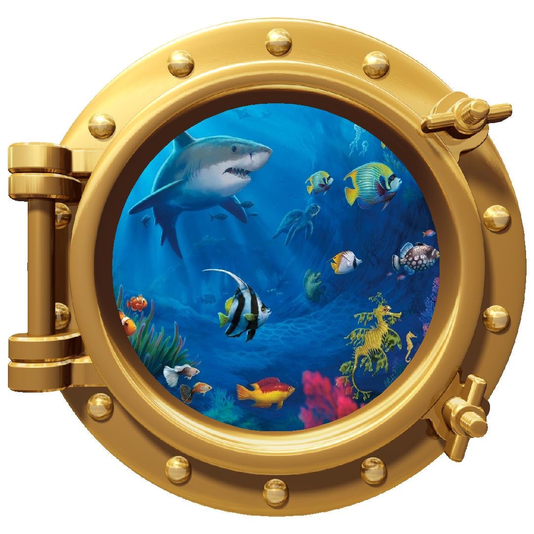 PortScape Ocean Life | Ocean Porthole Window Wall Decal