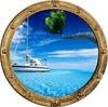 PortScape Sail Boat 1 | Ocean Porthole Window Wall Decal