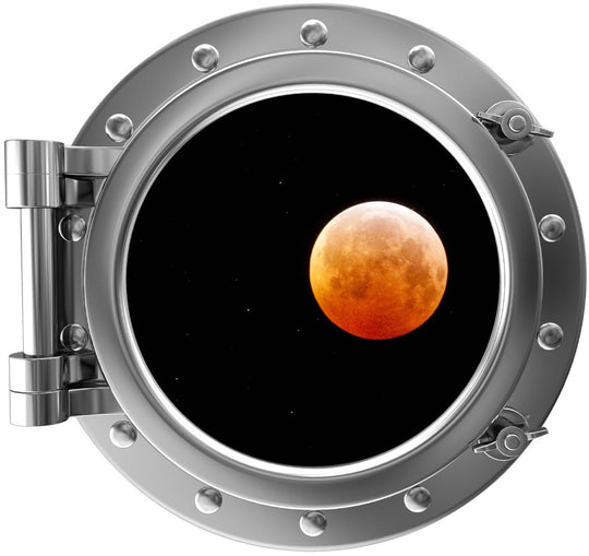 PortScape Blood Moon 1 | Space Porthole Window Wall Decal