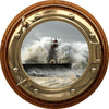 PortScape Lighthouse 1 Crashing Waves | Porthole Window Wall Decal