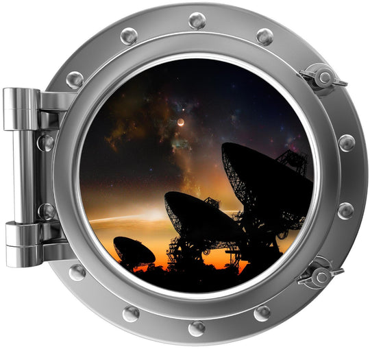 PortScape SETI At Night 1 | Space Porthole Window Wall Decal