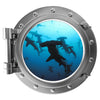 PortScape Shark 2 | Ocean Porthole Window Wall Decal