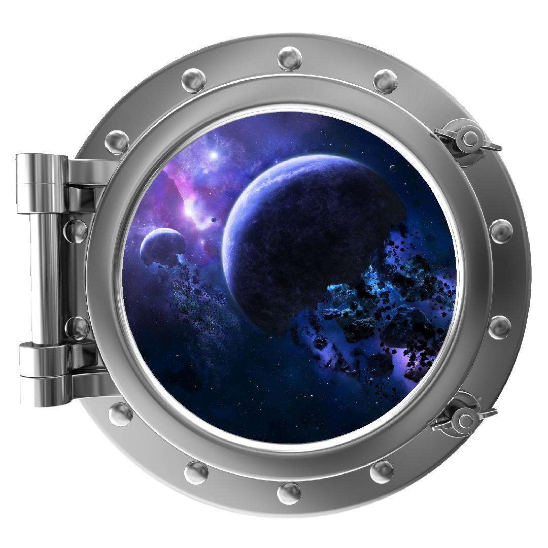 PortScape Exploding Planets | Space Porthole Window Wall Decal