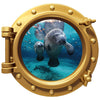 PortScape Manatee & Cub | Ocean Porthole Window Wall Decal