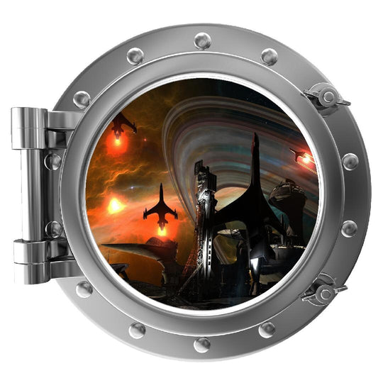 PortScape Space Station | Space Porthole Window Wall Decal