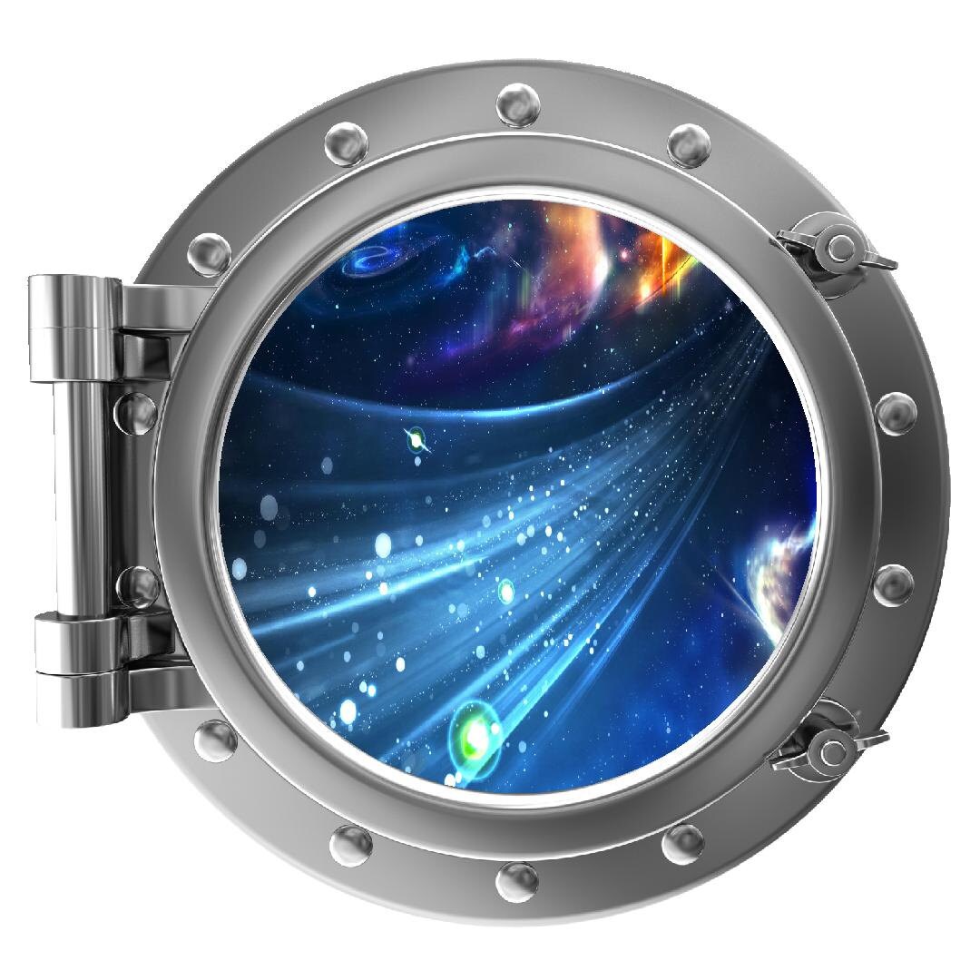 PortScape Through The Wormhole | Space Porthole Window Wall Decal