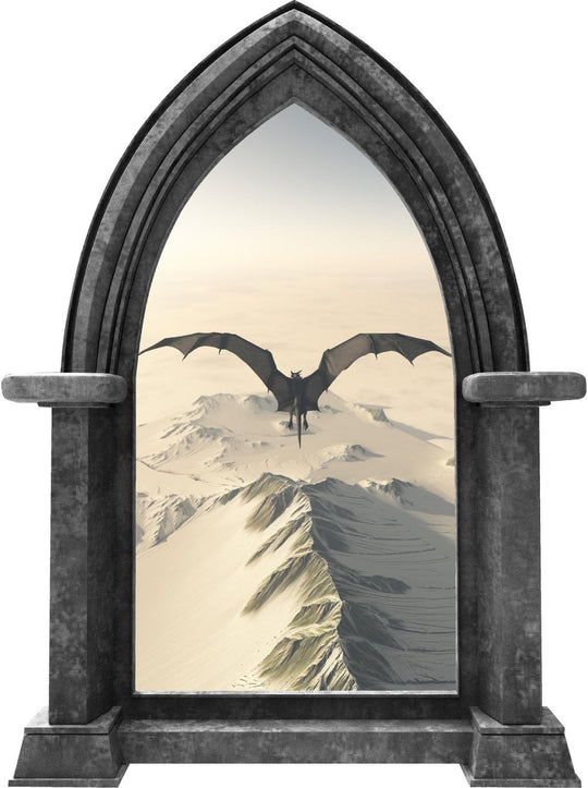 CastleScape Black Dragon 2 | Castle Window Wall Decal