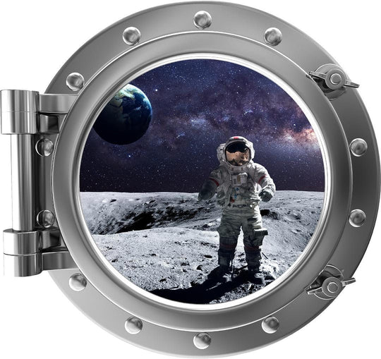PortScape Lunar Astronaut 3 | Space Porthole Window Wall Decal