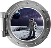 PortScape Lunar Astronaut 3 | Space Porthole Window Wall Decal