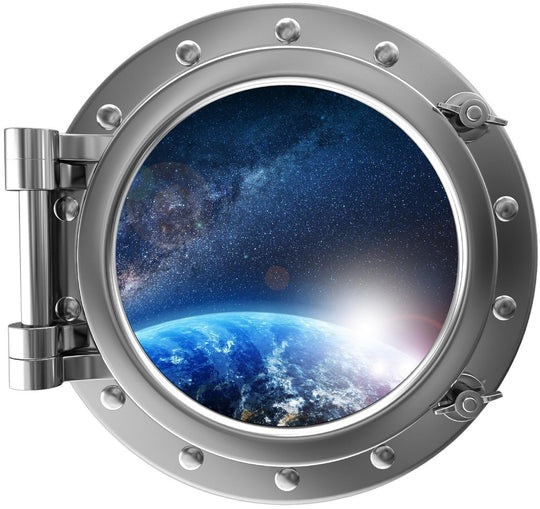 PortScape Planet Sunrise 2 | Space Porthole Window Wall Decal