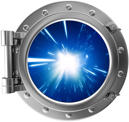 PortScape Space Warp Speed | Space Porthole Window Wall Decal