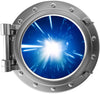 PortScape Space Warp Speed | Space Porthole Window Wall Decal