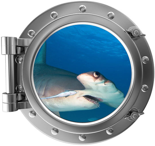 PortScape Hammer Head 1 | Ocean Porthole Window Wall Decal