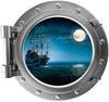 PortScape Ship In Moonlight 1 | Ocean Porthole Window Wall Decal