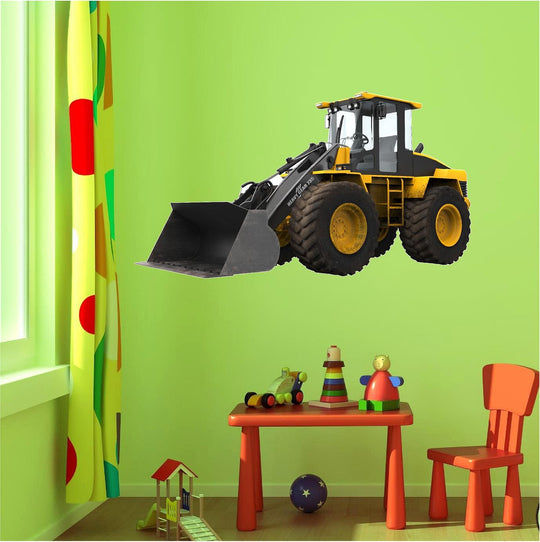 Bull Dozer #1 Wall Decal Sticker Mural Graphic Childrens Removable Fabric Vinyl Kids Room Man Cave Garage Den Wall Art Decor