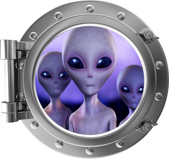 PortScape Aliens 3 Space | Space Porthole Window Wall Decal