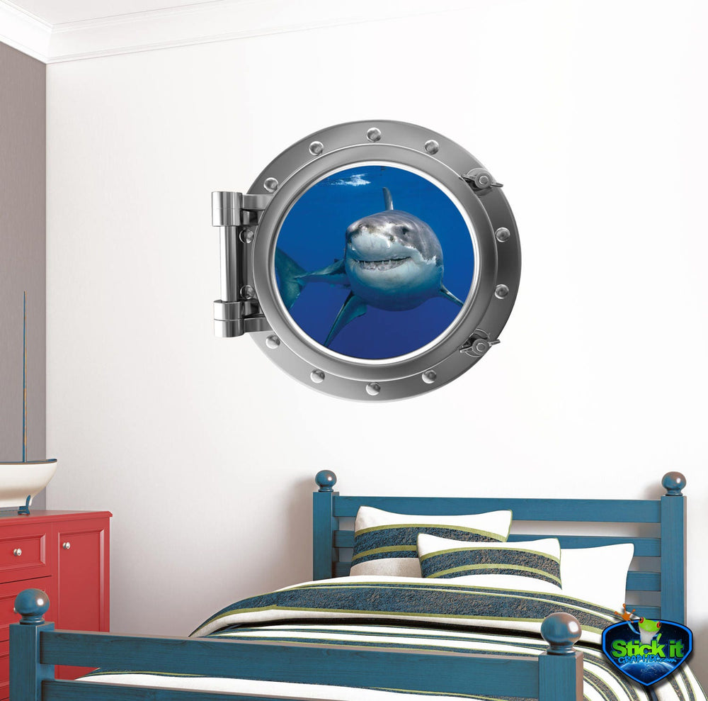 PortScape Shark 1 | Ocean Porthole Window Wall Decal