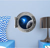 PortScape Earth & Moon 2 | Space Porthole Window Wall Decal