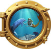 PortScape Mermaid & Dolphin 1 | Ocean Porthole Window Wall Decal
