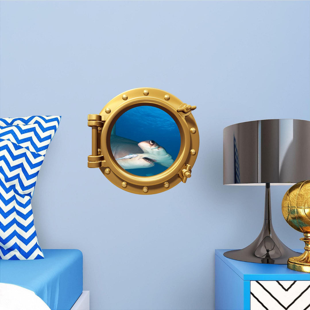PortScape Hammer Head 1 | Ocean Porthole Window Wall Decal