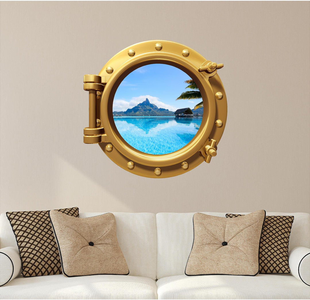 PortScape Tahita Island Part 2 | Ocean Porthole Window Wall Decal