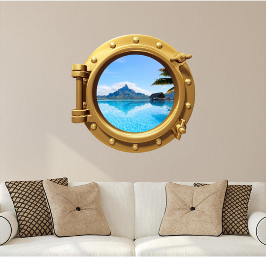 PortScape Tahita Island Part 2 | Ocean Porthole Window Wall Decal