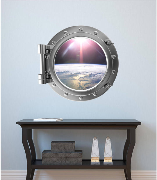 PortScape Orbiting Earth 1 | Space Porthole Window Wall Decal